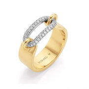 MICHAEL M 14K Yellow Gold Diamond Pavé Luxe Link Ring
